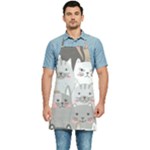 Cute Cats Seamless Pattern Kitchen Apron