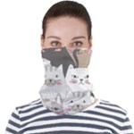 Cute Cats Seamless Pattern Face Seamless Bandana (Adult)