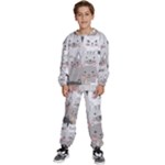 Cute Cats Seamless Pattern Kids  Sweatshirt set