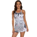 Cute Cats Seamless Pattern 2-in-1 Flare Activity Dress