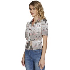 Puffed Short Sleeve Button Up Jacket 