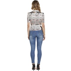Puffed Short Sleeve Button Up Jacket 
