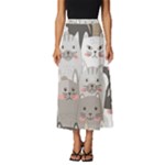 Cute Cats Seamless Pattern Classic Midi Chiffon Skirt