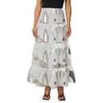 Cute Cats Seamless Pattern Tiered Ruffle Maxi Skirt