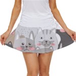 Cute Cats Seamless Pattern Women s Skort