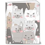 Cute Cats Seamless Pattern 8  x 10  Hardcover Notebook