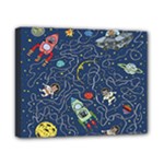 Cat-cosmos-cosmonaut-rocket Canvas 10  x 8  (Stretched)