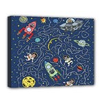 Cat-cosmos-cosmonaut-rocket Canvas 14  x 11  (Stretched)