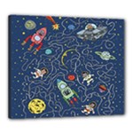 Cat-cosmos-cosmonaut-rocket Canvas 24  x 20  (Stretched)