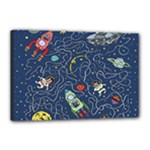 Cat-cosmos-cosmonaut-rocket Canvas 18  x 12  (Stretched)