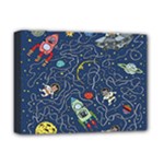 Cat-cosmos-cosmonaut-rocket Deluxe Canvas 16  x 12  (Stretched) 