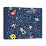 Cat-cosmos-cosmonaut-rocket Deluxe Canvas 20  x 16  (Stretched)