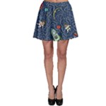 Cat-cosmos-cosmonaut-rocket Skater Skirt