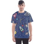 Cat-cosmos-cosmonaut-rocket Men s Sport Mesh Tee