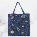 Cat-cosmos-cosmonaut-rocket Grocery Tote Bag