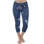 Cat-cosmos-cosmonaut-rocket Capri Winter Leggings 