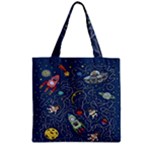 Cat-cosmos-cosmonaut-rocket Zipper Grocery Tote Bag