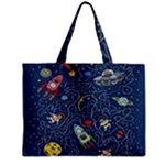 Cat-cosmos-cosmonaut-rocket Zipper Mini Tote Bag