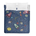 Cat-cosmos-cosmonaut-rocket Duvet Cover Double Side (Full/ Double Size)