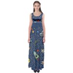 Cat-cosmos-cosmonaut-rocket Empire Waist Maxi Dress