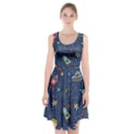 Cat-cosmos-cosmonaut-rocket Racerback Midi Dress