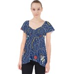 Cat-cosmos-cosmonaut-rocket Lace Front Dolly Top