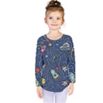 Cat-cosmos-cosmonaut-rocket Kids  Long Sleeve Tee