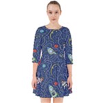 Cat-cosmos-cosmonaut-rocket Smock Dress