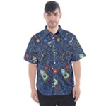 Cat-cosmos-cosmonaut-rocket Men s Short Sleeve Shirt