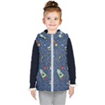 Cat-cosmos-cosmonaut-rocket Kids  Hooded Puffer Vest