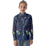 Cat-cosmos-cosmonaut-rocket Kids  Long Sleeve Shirt