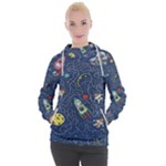 Cat-cosmos-cosmonaut-rocket Women s Hooded Pullover