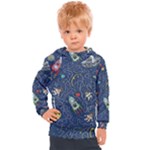 Cat-cosmos-cosmonaut-rocket Kids  Hooded Pullover