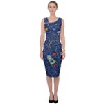 Cat-cosmos-cosmonaut-rocket Sleeveless Pencil Dress