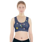 Cat-cosmos-cosmonaut-rocket Sports Bra With Pocket