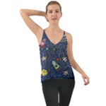 Cat-cosmos-cosmonaut-rocket Chiffon Cami