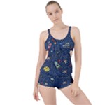 Cat-cosmos-cosmonaut-rocket Boyleg Tankini Set 