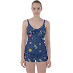 Cat-cosmos-cosmonaut-rocket Tie Front Two Piece Tankini