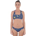 Cat-cosmos-cosmonaut-rocket Cross Back Hipster Bikini Set