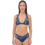 Cat-cosmos-cosmonaut-rocket Double Strap Halter Bikini Set