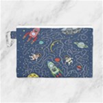 Cat-cosmos-cosmonaut-rocket Canvas Cosmetic Bag (Large)