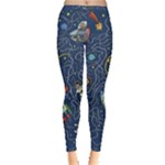 Cat-cosmos-cosmonaut-rocket Inside Out Leggings