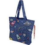 Cat-cosmos-cosmonaut-rocket Drawstring Tote Bag