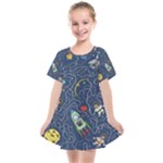 Cat-cosmos-cosmonaut-rocket Kids  Smock Dress