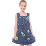 Cat-cosmos-cosmonaut-rocket Kids  Cross Back Dress