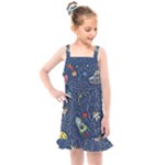 Cat-cosmos-cosmonaut-rocket Kids  Overall Dress