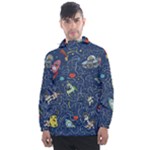 Cat-cosmos-cosmonaut-rocket Men s Front Pocket Pullover Windbreaker