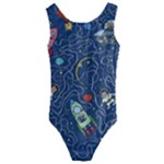 Cat-cosmos-cosmonaut-rocket Kids  Cut-Out Back One Piece Swimsuit