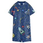 Cat-cosmos-cosmonaut-rocket Kids  Boyleg Half Suit Swimwear