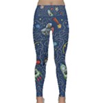 Cat-cosmos-cosmonaut-rocket Lightweight Velour Classic Yoga Leggings